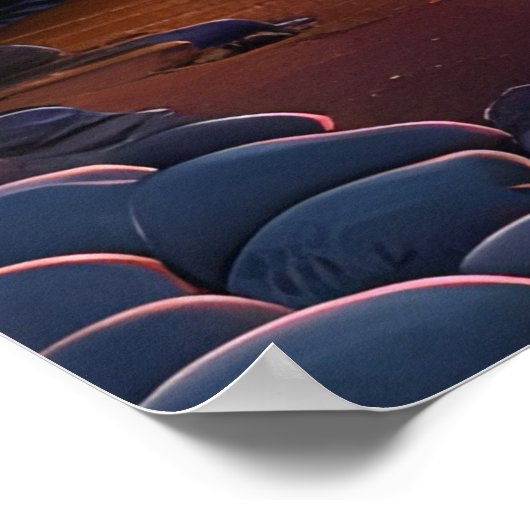 Fantasy Moonlit River Dreamscape Illustration ポスター (角)