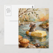 Fantasy Mouse Floating Downriver on Butter Float ポストカード (正面/裏面)