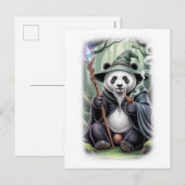 Fantasy Movie Wizard Character on a White シーズンポストカード (正面/裏面)