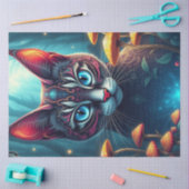 Fantasy Mushroom Forest Blue eyed Cat Tissue Pape 薄葉紙 (クラフト)
