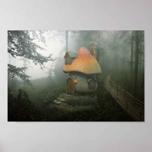 fantasy mushroom house poster ポスター (正面)