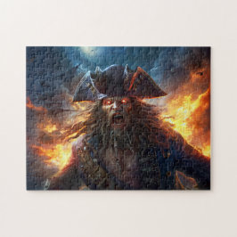 Fantasy Painting Flaming Pirate in Battle Scene ジグソーパズル