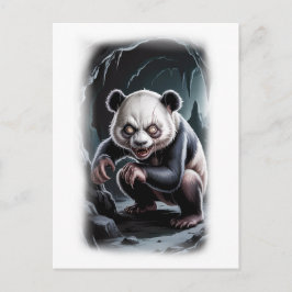 Fantasy Panda Parody Movie Character on a White シーズンポストカード