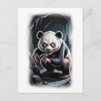 Fantasy Panda Parody Movie Character on a White シーズンポストカード