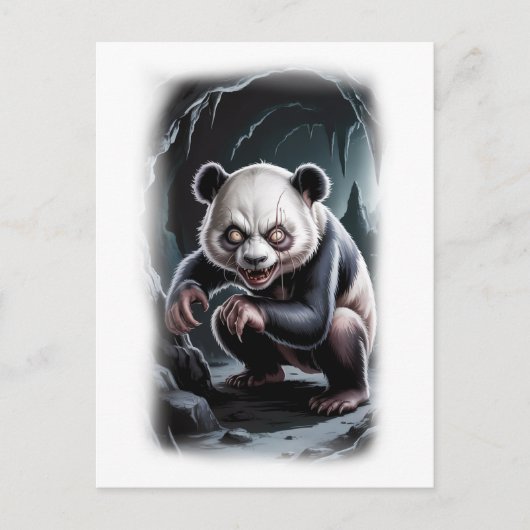 Fantasy Panda Parody Movie Character on a White シーズンポストカード (正面)