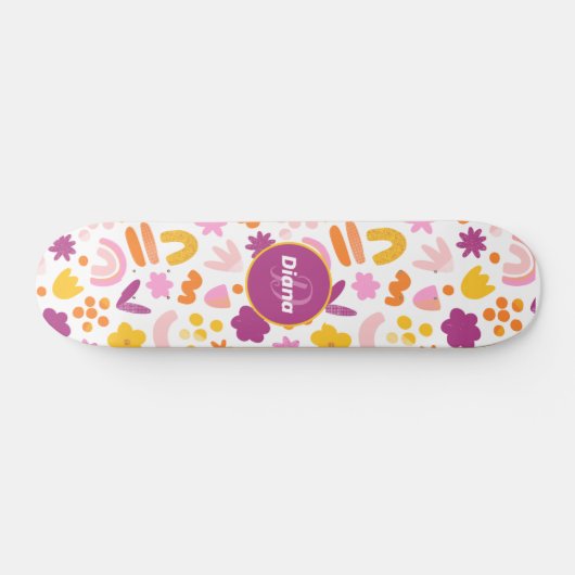 Fantasy pattern Personalized Monogram Skateboard スケートボード (横)
