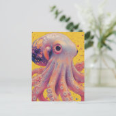 Fantasy Pink and Purple Octopus ポストカード (スタンド正面)