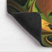 Fantasy Plant Abstract Green Rust Brown Fractal マウスパッド (コーナー)