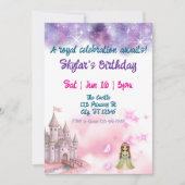 Fantasy Princess Castle Birthday  招待状 (正面)