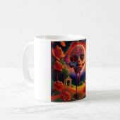 Fantasy Scene With Roses And Stange Man Creature コーヒーマグカップ (正面左)