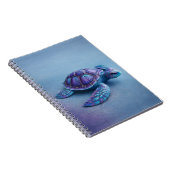 Fantasy Sea Turtle in Blue & Purple, Peaceful  ノートブック (右側)