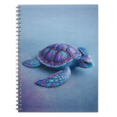 Fantasy Sea Turtle in Blue & Purple, Peaceful  ノートブック (正面)