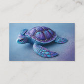 Fantasy Sea Turtle in Blue & Purple, Peaceful  名刺 (裏面)