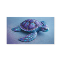 Fantasy Sea Turtle in Blue & Purple, Peaceful 