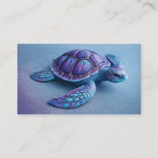 Fantasy Sea Turtle in Blue & Purple, Peaceful  名刺