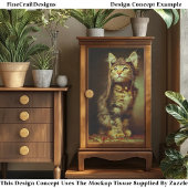 Fantasy Steampunk Aviator Kitten FB6L Decoupage 薄葉紙