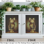 Fantasy Steampunk Aviator Kitten FB6L Decoupage 薄葉紙