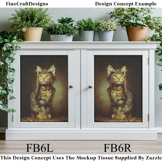 Fantasy Steampunk Aviator Kitten FB6L Decoupage 薄葉紙