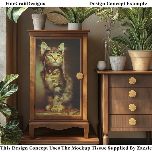 Fantasy Steampunk Aviator Kitten FB6R Decoupage 薄葉紙