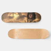 Fantasy Steampunk Clocks and Woman Skateboard Deck スケートボード (横)
