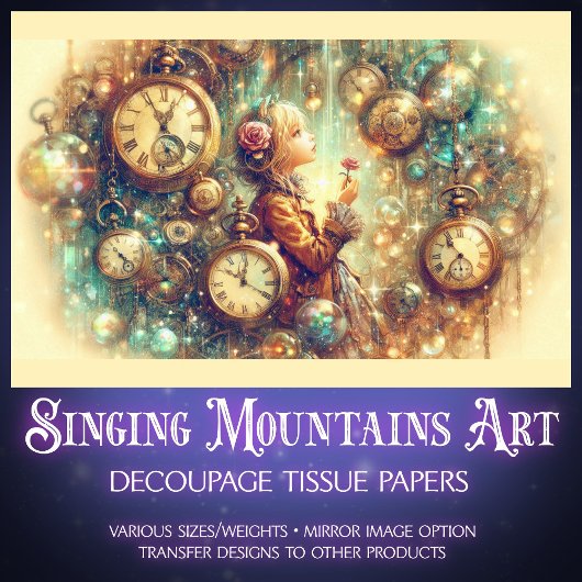 Fantasy Steampunk Vintage Alice 薄葉紙