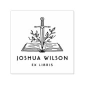 Fantasy Sword Personalized Ex Libris Book セルフインキングスタンプ (デザイン)
