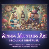 Fantasy Tea Party Alice and Hatter Decoupage 薄葉紙