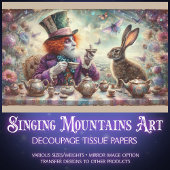 Fantasy Tea Party Wonderland Hatter Hare Decoupage 薄葉紙