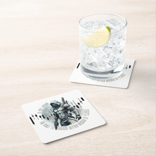 Fantasy trade design | Cyberpunk | Self growth スクエアペーパーコースター (インサイチュ)