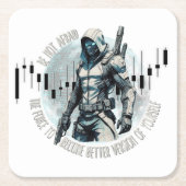 Fantasy trade design | Cyberpunk | Self growth スクエアペーパーコースター (正面)