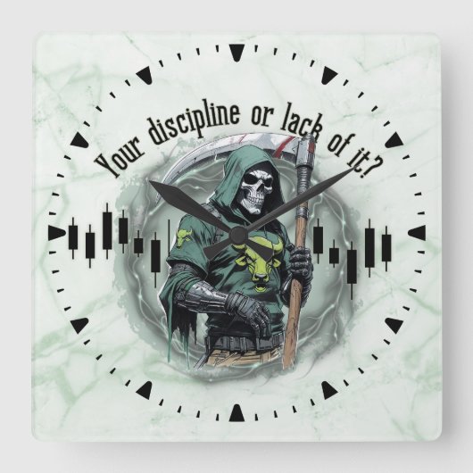  Fantasy trade design | Grim Reaper |  motivation スクエア壁時計 (正面)