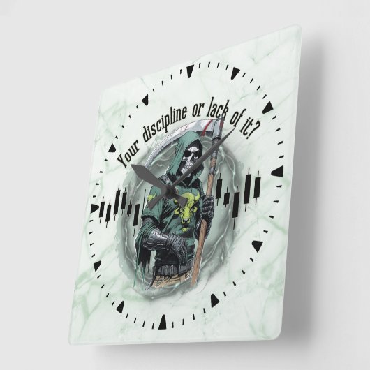  Fantasy trade design | Grim Reaper |  motivation スクエア壁時計 (傾斜)