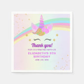 Fantasy Unicorn Birthday Girl Party スタンダードカクテルナプキン (正面)