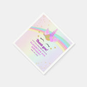 Fantasy Unicorn Birthday Girl Party スタンダードカクテルナプキン (角)