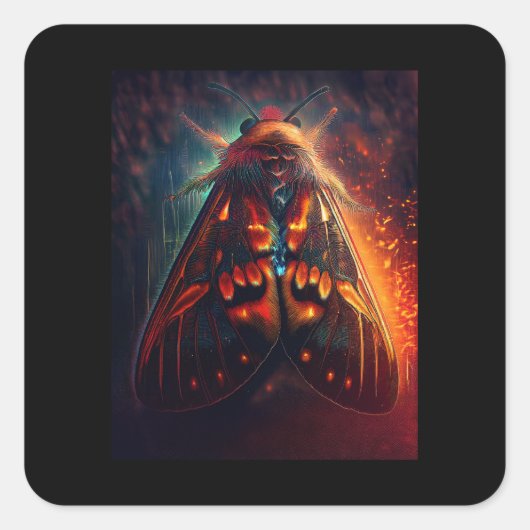 Fantasy Version Of A Clown Face Tiger Moth スクエアシール (正面)