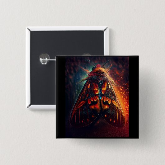 Fantasy Version Of A Clown Face Tiger Moth 缶バッジ (正面&裏面)