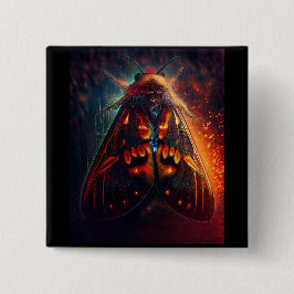 Fantasy Version Of A Clown Face Tiger Moth 缶バッジ