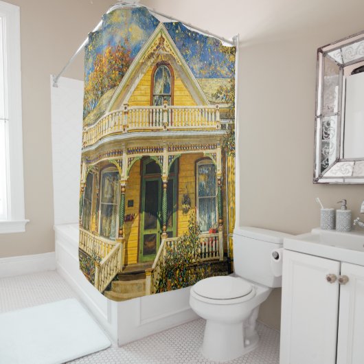 Fantasy Victorian Yellow House Shower Curtain シャワーカーテン (インサイチュ)
