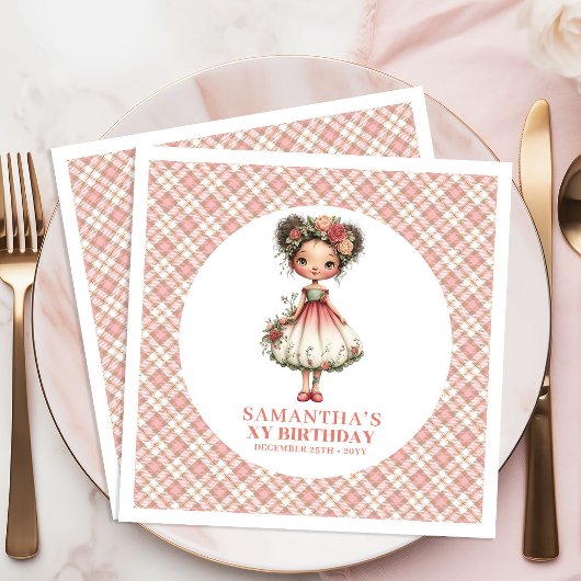 Fantasy Whimsy Fairy ピンクの花 4歳の誕生日