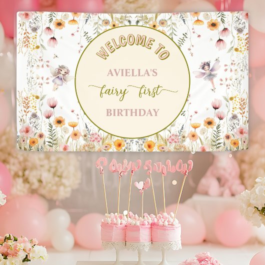 Fantasy wildflower fairy first Welcome sign 横断幕