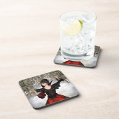 Fantasy Witch - Medieval Castle Halloween Art コースター (右側)