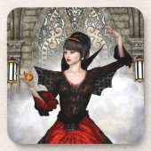 Fantasy Witch - Medieval Castle Halloween Art コースター (正面)