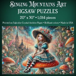 Fantasy Wonderland Alice On Mushroom ジグソーパズル