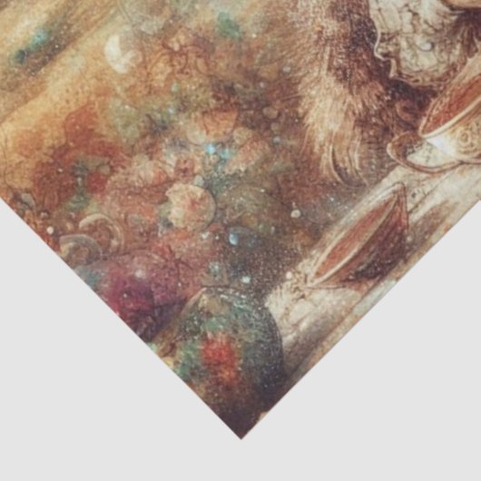 Fantasy Wonderland Hatter Hare Tea Time Decoupage 薄葉紙 (詳細)