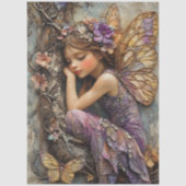 Fantasy Woodland Fairy with Butterflies Decoupage 薄葉紙 (正面)