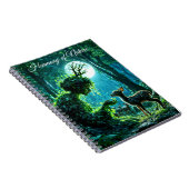 Fantasy woodland goddess and gentle deer art ノートブック (右側)