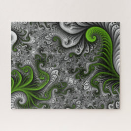 Fantasy World Green And Gray Abstract Fractal Art ジグソーパズル