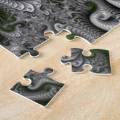 Fantasy World Green And Gray Abstract Fractal Art ジグソーパズル (側面)
