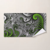 Fantasy World Green And Gray Abstract Fractal Art バスタオルセット (ハンドタオル)