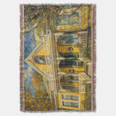 Fantasy Yellow Victorian House スローブランケット (正面縦)
